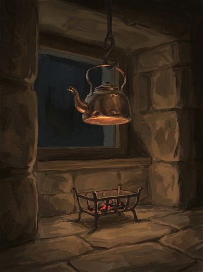 The south-window fire-cradle